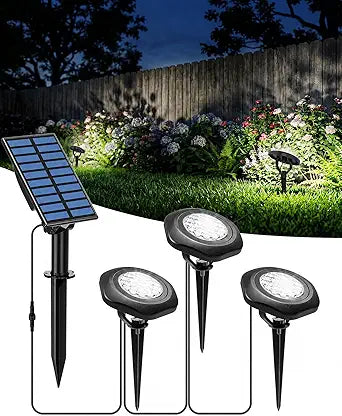 Solar Spot Lights Outdoor Waterproof IP68, 2 Light Modes Pond Lights, 3-in-1 LED Warm Light Solar Landscape Lights, Landscape Path Lights for Underwater Pond Garden Yard Pathway