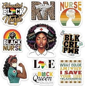 50pcs Black Nurse Stickers for Laptop,Nursinig Gifts