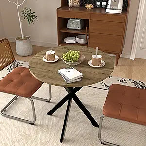 Compact 31.5 Inch Round Table for Kitchen or Dining Room