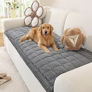 OstepDecor Couch Cover for Dogs, Washable Non Slip Sofa Cover for Pets, Soft Couch Covers for Sofa, Loveseat and Sectional, Furniture Protector Against Pet Hair & Scratches (27.6" x 70.9", Dark Grey)