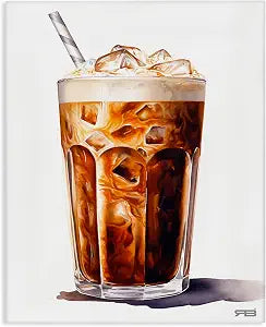 Stupell Industries Swirled Iced Coffee Cafe, 16 x 20 Inch Canvas Wall Art