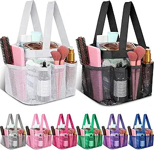 8 Packs Mesh Shower Caddy Portable Large Shower Caddy Dorm with 8 Pockets and Handles Quick Dry Shower Bags Hanging Bath Bag Dorm Room College Essentials for Bathroom Gym Camp (Multicolor)