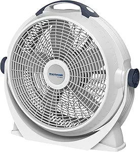 Lasko WINDMACHINE 20" High Velocity Floor Fan with 3 Speeds, 360┬░ Directional Airflow, Portable Air Circulator Fan for Home, Garage & Workshop, Fully Assembled, Gray, 3301