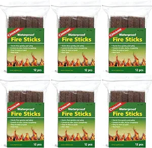 Coghlan's Camping Fire Starters - 12 Pack, Wood, Unflavored, Stick Form, Fatwood
