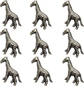 collectiblesBuy Antique Giraffe Drawer Knobs Bronze Animal Cabinet Pulls Vintage Decorative Hardware for Kitchen Dresser Cupboard Door Decor Set of 9