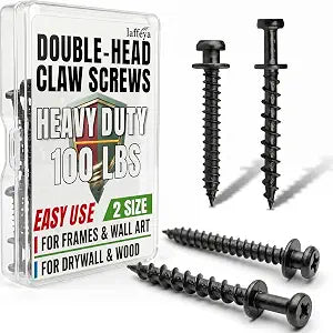 laffeya Picture Hanging Screw, Double-Headed Bear Claw Nail Keyhole Hanger