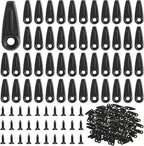 50 Pcs Picture Frame Backing Clips Buckle Black Back Pictures Frame Hardware Backing Clips Flat Metal Turn Button with Screws for Pictures Hanging, Artwork, Gift Box, Decoration Box