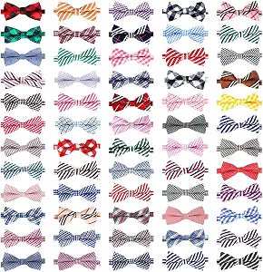 Segarty Bowties for Dogs, 60 Dog Bow Tie Collar, Adjustable Bowties for Small Medium Pets Large Puppy Neck Bows Bulk Assorted Pet Grooming Accessories Birthday Wedding Party Holiday Festival