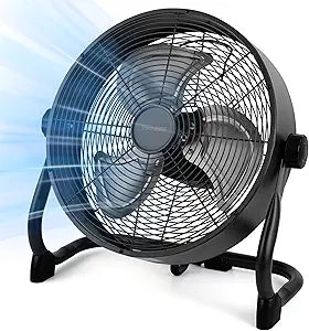 15'' Rechargeable Floor Fan for Home Outdoor Garage∩╝High-Performance DC brushless copper motor∩╝Metal material, Cordless, 360 Degree Manual Tilt, 12000mAh large battery for 5-24 hours