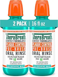 TheraBreath Plaque Control Oral Rinse, Refreshing Mint, 16 oz, 2-Pack