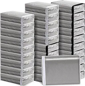 Riakrum 30 Pack Clear Zippered Storage Bags, 15x11x4 inches, Vinyl Plastic Sweater Sheet Organizers Storage Bags, PVC, for Clothes, Sheet, Blankets, Fabrics Organizers (Black & White)