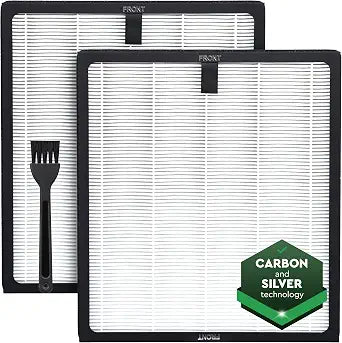 HY4866 Air Purifier Replacement Filter - 2 Pack Compatible with MORENTO, WESTHEY HY4866, YIOU M1 - True HEPA Filter, 4 Stage Filtration, Carbon & Silver Technology