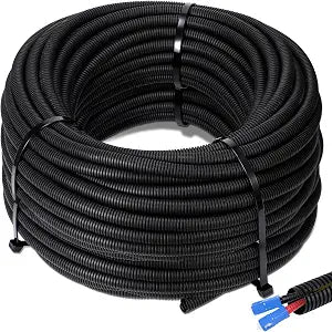 Sasylvia Split Wire Loom 1/4" X 200 Ft,Black Cable Sleeve