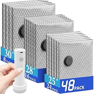 Vacuum Seal Bags for Clothing Travel with Rechargeable Air Pump, Carry-on Size Vacuum Bags for Travel, Space Saver for Clothes 48 Combo Size