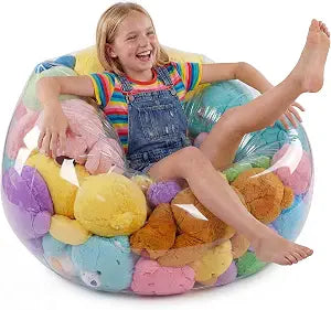 NTYNTY Clear Stuffed Animal Storage Bean Bag Chair for Kids & Adults