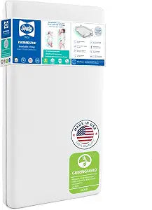 Sealy Baby Infant & Toddler Crib Mattress - DuoBreathe 2 Stage Waterproof and Breathable, Non Toxic, GREENGUARD Gold Certified, Made in USA, 52x28