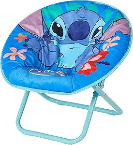 Disney Stitch 19 Frame Folding Toddler Saucer Chair with Cushion, Ages 3+