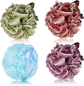 Yoget Bath Loofah Sponge, 4 Color 60G Loofah Exfoliating Body Scrubber