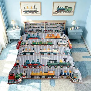 Erosebridal Kids Train Comforter Set Twin Size 2 Piece Bedding Set