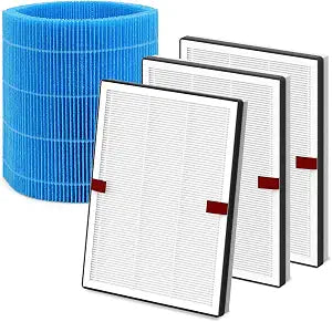 DH3i Replacement Filters Compatible with Blueair 2-in-1 Purify + Humidify | 3 Particle Filters + 1 Wick Filter