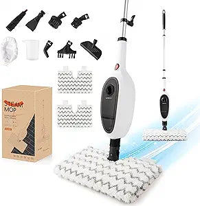 REECOO Steam Mops for Floor Cleaning, Unique Double-Sided Flip Design, 15 Seconds Fast Heating10-in-1 Steam Cleaner for Kitchen, Living Room Wood Floor Tile Cleaning
