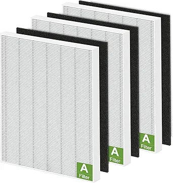 115115 HEPA Replacement Filters A for Winix PlasmaWave Air Puri-fier C535 5300 5300-2 6300 6300-2 P300 AM90 C909 9800, 3 True HEPA Size 21 Filter + 3 Activated Carbon Pre-Filters