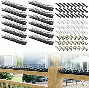 Anti Climb Security Spikes for Outdoor WallsIntruder, Thief, and Animal Deterrent Spikes, Suitable for Home and Garden Fences, Fits Various Lengths - Heavy Duty. (A 12PCS Total Length: 188.9 in)