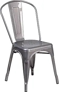 Flash Furniture Lincoln Clear Coated Metal Indoor Stackable Chair