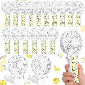 GlikCeil 25 Pcs 180┬░ Foldable Lemon Portable Handheld Fans Bulk Wedding Favors for Guests Mini Desk Fans for Lemonade Theme Bridal Shower Citrus Birthday Party Decorations Summer Outdoor Events