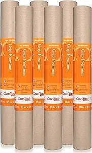 Con-Tact Brand Grip Premium Thick Shelf Liner - Versatile 18-inches x 4-feet Durable Non-Adhesive Non-Slip Drawer and Cabinet Liner in Taupe - Pack of 6 Rolls