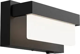 Wall Sconce Black Wall Light with On/Off Switch 8 inch LED Wall Lamp Acrylic Lampshade 4000K Sconce Wall Lighting