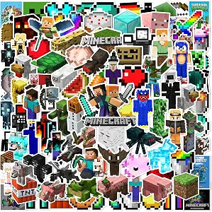 100 Pcs Game Pixel Theme Stickers, Cartoon Cute Stickers, Suitable for Phones, Bottles, Guitar, Laptops, Luggage and More. DIY Your own Gift Decorations to Present to Your Loved Ones.