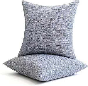 Throw Pillows with Inserts Included, 18x18 Couch Pillows,Throw Pillows for Couch,Blue,2 Pack.