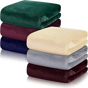 VitalCozy 6 Pcs Fleece Throw Blankets Bulk 60" x 80" Extra Large Lightweight Fuzzy Flannel Plush Blankets for Couch Home Living Room Sofa Bed (Classic,Classic Color)