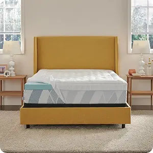 Sealy Dreamlife 3 Gel Memory Foam Queen Mattress Topper with 1 Quilted Cooling Cover, SealyComfort Gel Foam, SealyCool Poly Blend Cover