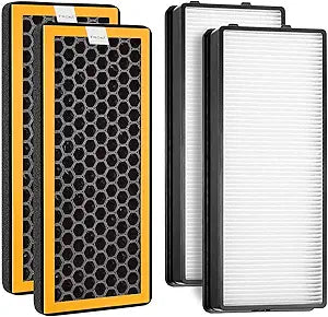 4 Pack Replacement Filters Compatible with HoMedics PetPlus at-PETODR Filter and TotalClean at-OFL Filter for AT-PET01, AT-PET02,and AR-45