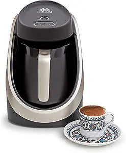 ETHNIQ Turkish Coffee Maker - 100% BPA Free, 120V, 1 to 4 Cup Brewing Capacity with Cook Sense Technology for Delicious Cup of Turkish & Greek Coffee, Turkish Coffee Pot - Black