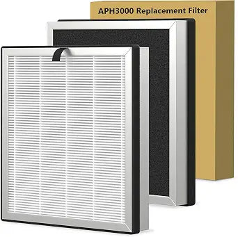 2 Packs APH3000 Replacement Filters Compatible with KNKA APH3000 Air Purifi-er for Home Large Room Bedroom Up to 1123 Ft in 1Hr, 2 in 1 APH3000 Filter