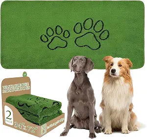 Homimp Washable Pee Pads for Dogs, 2 Pack Super Absorbent Reusable Puppy Pads,Green Long Wool Fake Grass for Potty Training, Upgrade Non-Slip and Leak-Proof,Floor,Couch,Bed and Crate,Green 34"72"