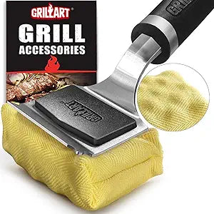 GRILLART Grill Brush Bristle Free Safe Steam Cleaning Tool, Replaceable Head for Any Grate Type - 17 Long Handle w/One-Fit-All Scraper - BBQ Accessories Cleaner for Outdoor Grill - Gifts for Men/Dad