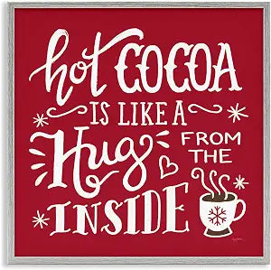 Hot Cocoa Hugs Winter Kitchen, 17 x 17 Inch Framed Gicle Print