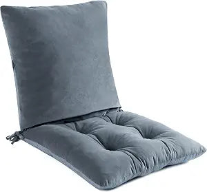 ALIBO Extra Large Recliner Low Back Soft Lumbar Support Pillow and Tufted Seat Cushion Set with Adjustable Straps,Wood Glide Rocking Chair/Egg Chair Swing Nonslip Highback Backrest with Ties