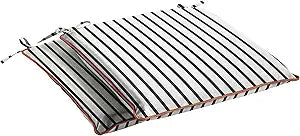 Sorra Home Sunbrella Corded Chair Pad (Set of 2) - Fade & Water Resistant, Outdoor & Indoor Seat Cushion with Chair Ties for Patio Furniture - Lido Indigo (19" x 19" x 2")