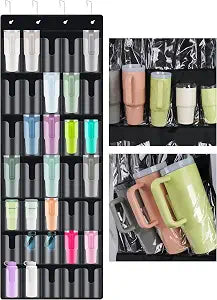 NiHome 35-Pocket Door Hanging Cup Organizer Fit for Stanley Tumbler 30 40oz