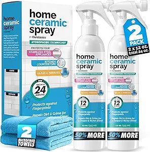 2 Pack [12 Oz] Home Ceramic Coating Spray Kit - Shine, Seal & Protect Kitchen & Bath Surfaces - High Shine - Repels Stains & Grime Effortlessly - Use on Stainless Steel, Sinks, Countertops, Glass