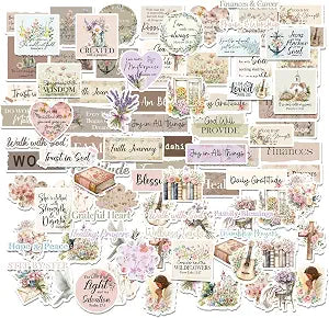100 Pcs Vision Board Stickers for Women, Positive Affirmation Stickers for Vision Board Supplies Kit, Inspirational Quote Flower Decal Sticker for Adults Planner Accessories