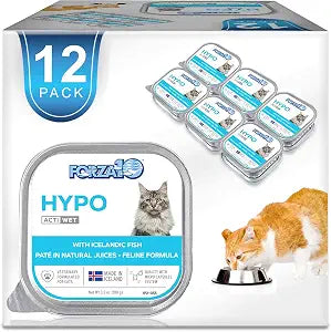 Forza10 - Cat Food, Vet-Approved Hypoallergenic Wet Cat Food, Non GMO, Salmon Flavor, Adult Cats with Allergies, Skin & Coat Support, Made in Italy (3.5 oz, 12 Pack)