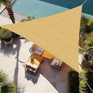 Shade&Beyond Shade Sail 20'X20'X28.3' Customizable Sunshade Canopy for Outdoor Patio Exterior, Sand Triangle Sun Shade UV Resistant