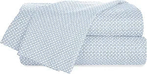 Southern Tide Hampstead Sheet Set - Blue Netting Print on White, 100% Cotton Coastal Bedding, Nautical-Inspired Design, Oeko-TEX Certified, Soft & Breathable, Full