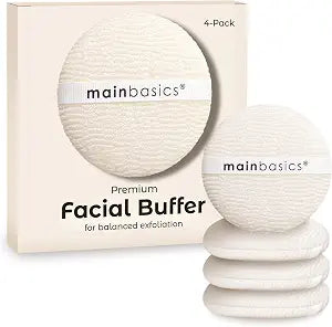MainBasics Face Scrubber Exfoliator Pads 4-Pack, Exfoliating Facial Sponge